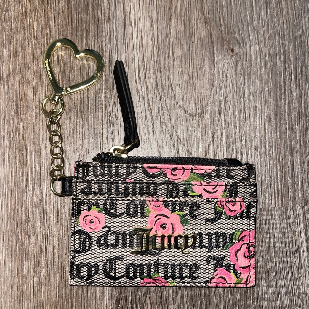 SOLD Juicy Couture - Pink & Black Credit Card & Money Holder- ROSES